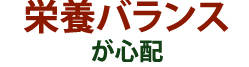 栄養バランスが心配